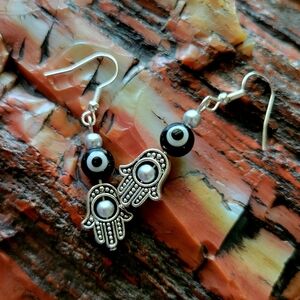 Hamsa Evil Eye Handmade Earrings